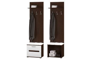 Мишель Тумба с мягким элементомвенге/белый страйп/экокожа Reex white