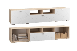 Скайлайн Тумба под ТВ с 1 ящ.и 2 дв. (2100) белый