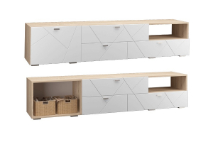 Скайлайн Тумба под ТВ с 3 ящ.и 1 дв. (2100) белый