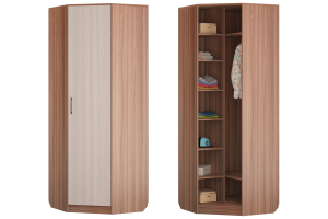Шкаф для платья и белья угловой Вояж