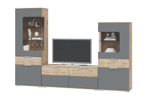 Стенка в гостиную в современном стиле Вегас, серый