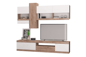 Набор мебели в гостиную Невада дуб крафт табак/белый. Комплект