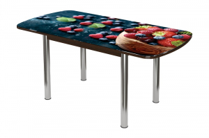 Стол кухонный раздвижной Бостон-3, ягоды (опора брифинг)