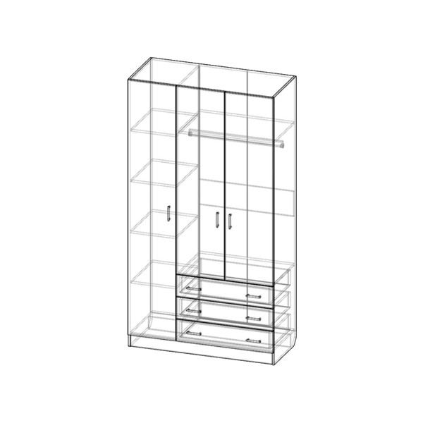 Купить шкаф трехстворчатый шр-307 - 14 580 ₽
