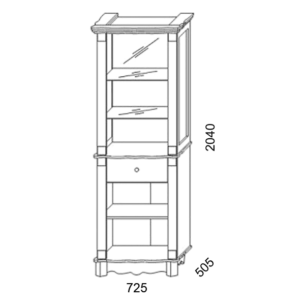 Купить шкаф с витриной 2д1я баккара кмк 0441.8 - 41 098 руб.
