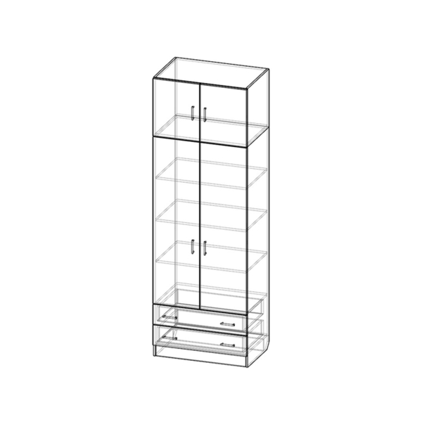 Купить шкаф двухстворчатый с антресолью шр-282 - 12 160 ₽