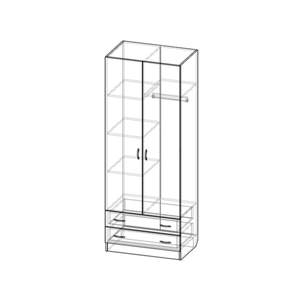 Купить шкаф двухстворчатый шр-262 - 10 760 ₽