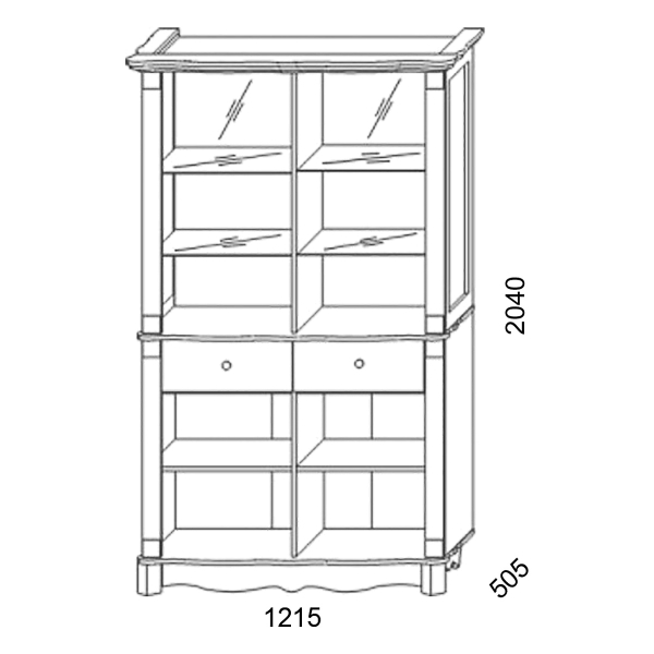 Купить шкаф с витриной баккара кмк 0441.4 - 54 782 руб.