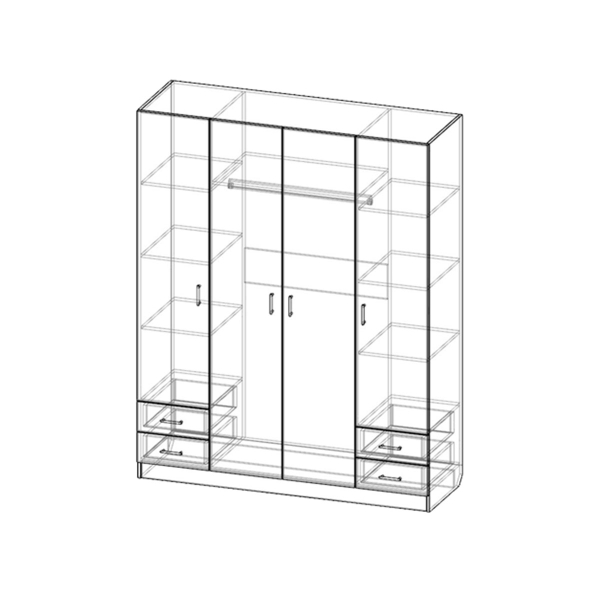 Купить шкаф четырехстворчатый шр-414 - 25 270 руб.