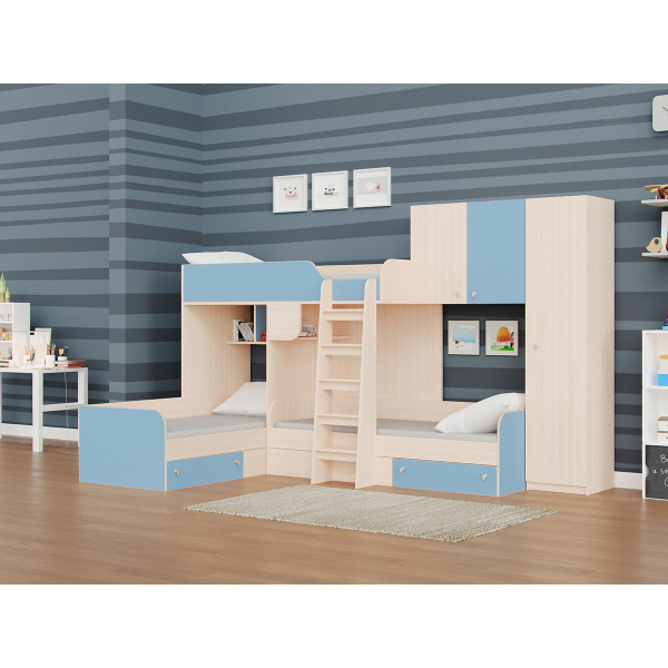 Купить кровать трехместная двухъярусная трио/2 - 45 400 руб.