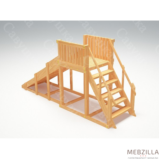 Купить зимняя деревянная горка савушка зима wood 2 - 64 000 руб.
