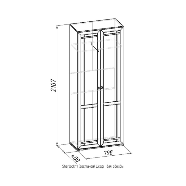 Купить шкаф для одежды 11 sherlock - 12 429 ₽