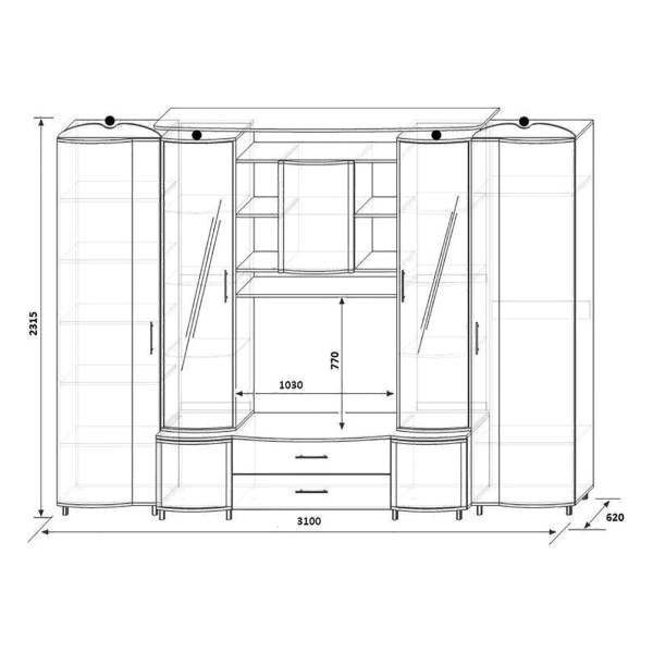 Купить набор корпусной мебели орфей-6 кмк 0154 - 98 259 руб.