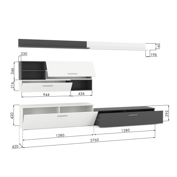 Купить гостиная монблан композиция 1 4001.м1 - 23 900 ₽