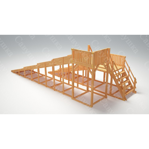 Купить зимняя деревянная горка савушка зима wood 7 - 243 000 руб.