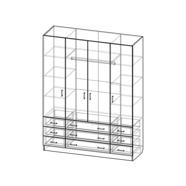 Купить шкаф четырехстворчатый шр-407 - 19 400 руб.
