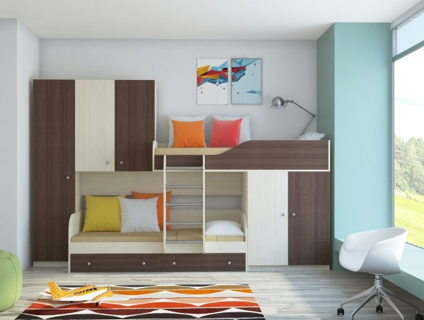 Купить кровать двухъярусная лео - 45 100 руб.