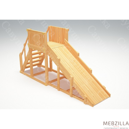 Купить зимняя деревянная горка савушка зима wood 2 - 64 000 руб.