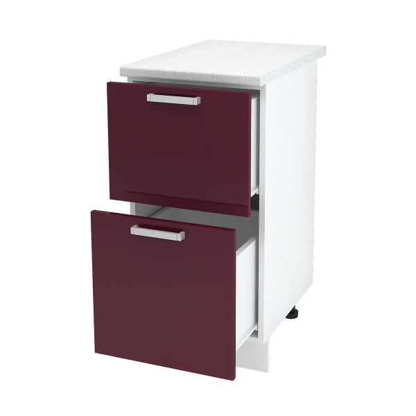 Купить шкаф напольный с двумя ящиками бетон шн2я 400 б/ст - 3 985 ₽