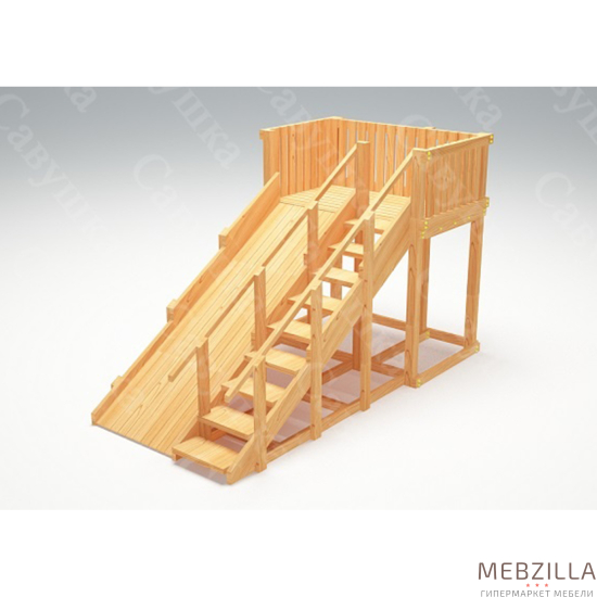 Купить зимняя деревянная горка савушка зима wood 3 - 78 000 руб.
