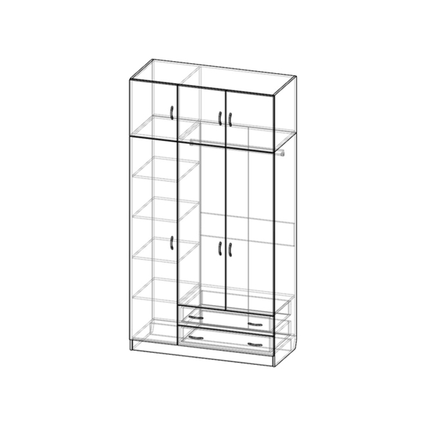 Купить шкаф трехстворчатый с антресолью шр-322 - 15 990 ₽