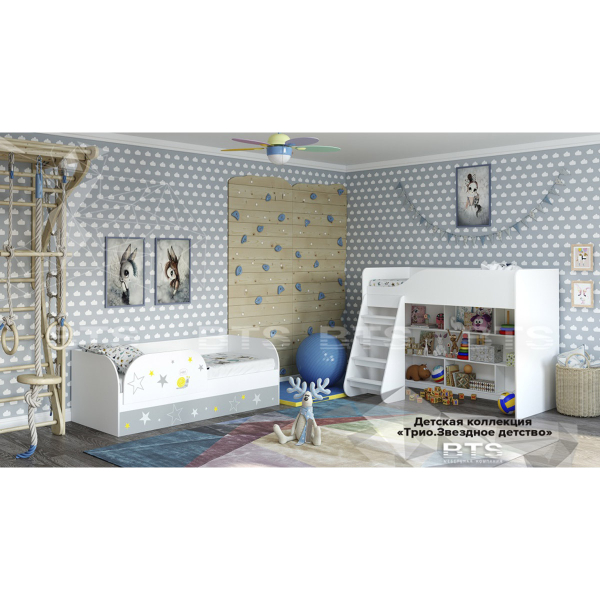 Купить кровать детская с подъемным механизмом трио крп-01 звездное детство - 12 761 руб.