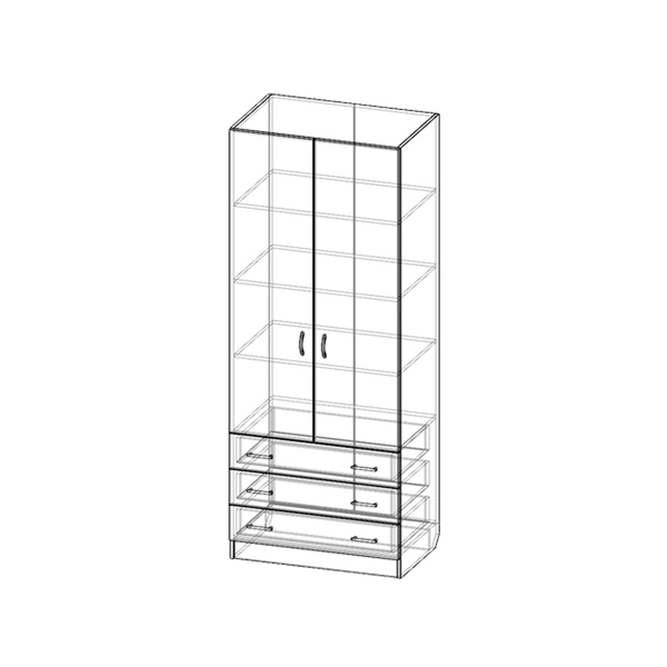 Купить шкаф двухстворчатый шр-203 - 11 080 ₽