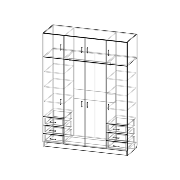 Купить шкаф четырехстворчатый с антресолью шр-425 - 19 890 руб.