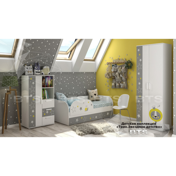 Купить кровать детская с подъемным механизмом трио крп-01 звездное детство - 12 761 руб.