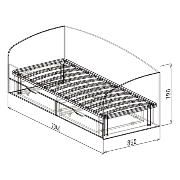 Купить кровать с ящиками и спинкой 24 статус - 13 820 руб.