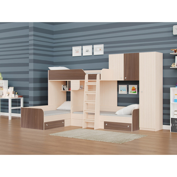 Купить кровать трехместная двухъярусная трио/2 - 45 400 руб.