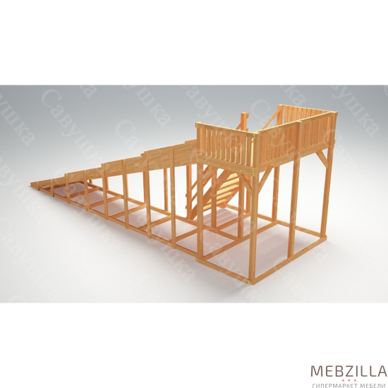 Купить зимняя деревянная горка савушка зима wood 6 - 195 000 руб.