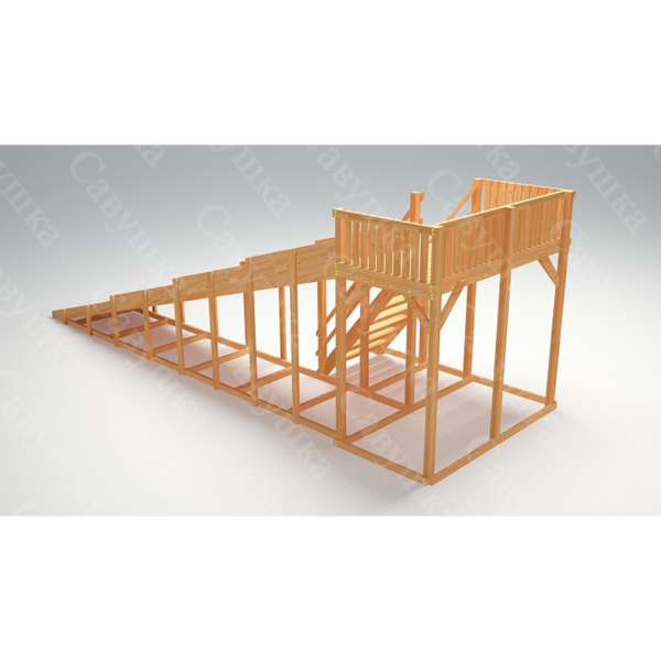 Купить зимняя деревянная горка савушка зима wood 6 - 195 000 руб.