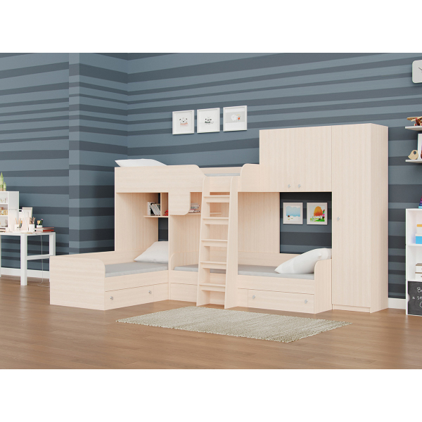 Купить кровать трехместная двухъярусная трио/2 - 45 400 руб.