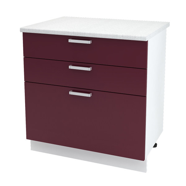 Купить шкаф напольный с тремя ящиками ксения шн3я 800 б/ст - 6 375 ₽