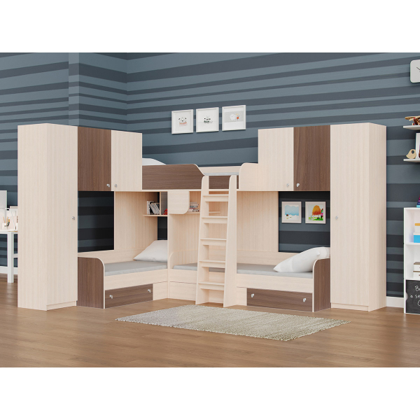 Купить кровать трехместная двухъярусная трио/3 - 58 400 руб.