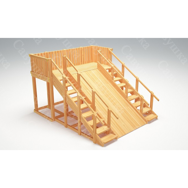 Купить зимняя деревянная горка савушка зима wood 4 - 109 900 руб.