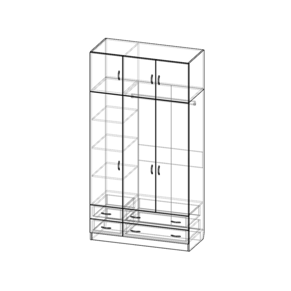 Купить шкаф трехстворчатый с антресолью шр-324 - 16 830 ₽