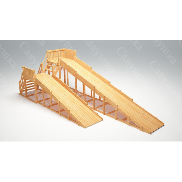 Купить зимняя деревянная горка савушка зима wood 7 - 243 000 руб.