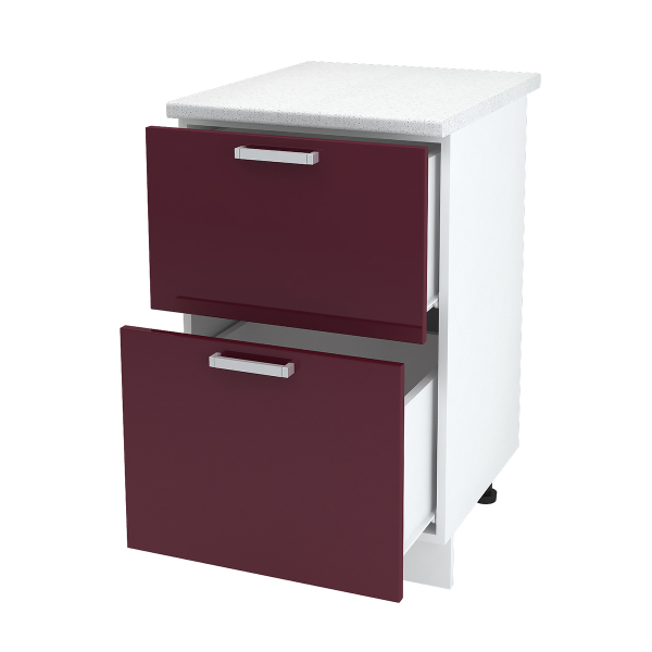 Купить шкаф напольный с двумя ящиками бетон шн2я 500 б/ст - 4 465 ₽