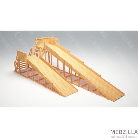 Купить зимняя деревянная горка савушка зима wood 7 - 243 000 руб.