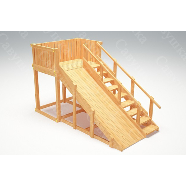 Купить зимняя деревянная горка савушка зима wood 3 - 78 000 руб.