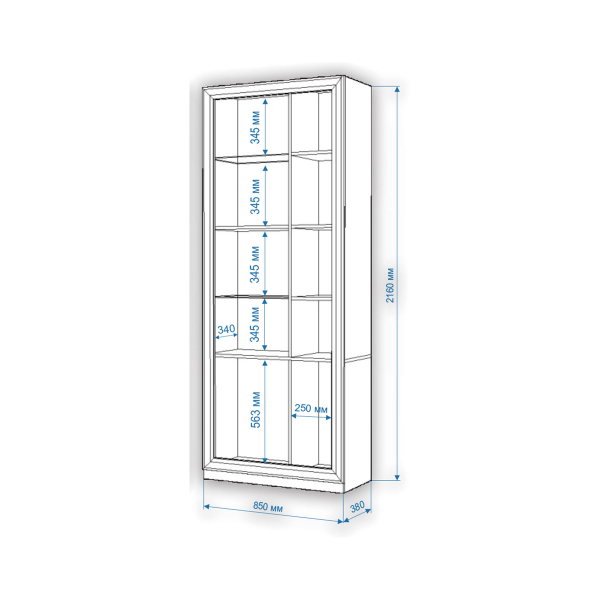 Купить шкаф витрина швтв-фсд-гк nobile - 31 590 ₽