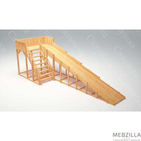 Купить зимняя деревянная горка савушка зима wood 6 - 195 000 руб.
