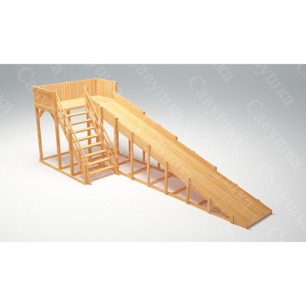 Купить зимняя деревянная горка савушка зима wood 6 - 195 000 руб.