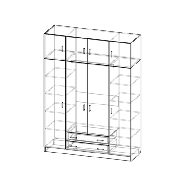 Купить шкаф четырехстворчатый с антресолью шр-422 - 19 090 руб.
