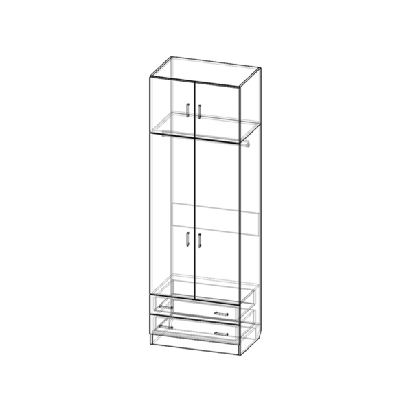 Купить шкаф двухстворчатый с антресолью шр-292 - 11 310 ₽