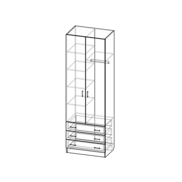 Купить шкаф двухстворчатый шр-273 - 12 340 ₽