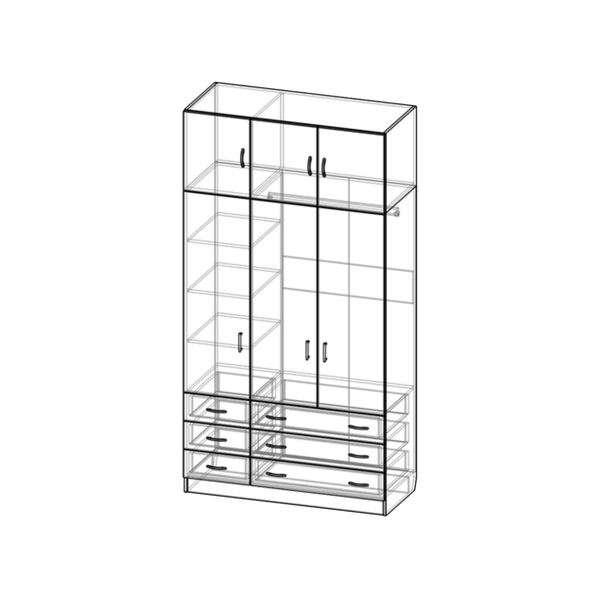 Купить шкаф трехстворчатый с антресолью шр-326 - 17 960 ₽