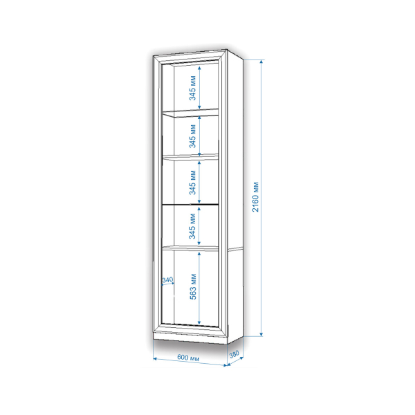 Купить витрина высокая втв-фсд-бян nobile - 23 490 ₽